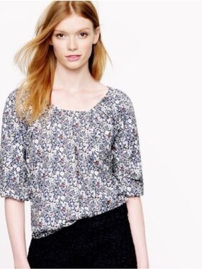 J. Crew Liberty Print "June Meadow" Floral Peasant Blouse XS